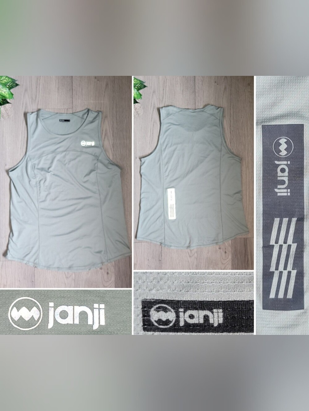 Janji Run All Day Tank Thistle Sage Green Athletic Sleeveless Top, Women's Small